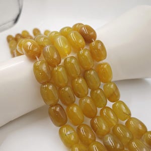 13×18 mm Yellow Banded Agate Barrel Beads , 22 pcs Polished Smooth Yellow Chunky Barrel Agate Beads, Yellow Striped Agate Drum Beads ,YB678