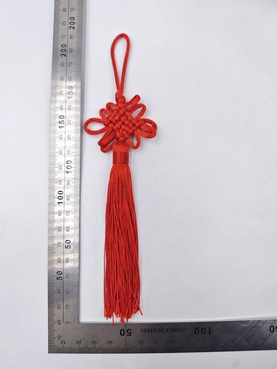 Pendentif Coloré Avec Nœud Chinois Et Pompons - Tissage Artisanal - Porte- Clés à Suspendre - Décoration De Sacs De Costume