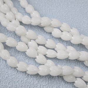 8x11mm Transparent Gray White Resin Coral Pikake Beads , Composite Resin Coral Jasmine Beads, Hawaiian Pikake Beads , 30 pcs or more, YB1401