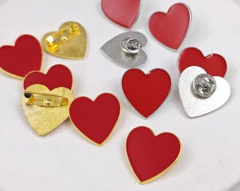 Broche de esmalte em forma de coração vermelho, broche de coração de amor, broche EU TE AMO, broche de esmalte de amor, broche de dia dos namorados, broche de coração, 2 peças ou mais, YB1204
