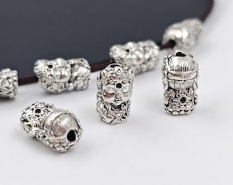 7×11 mm Antique Silver Buddha Statue Beads, 30 pcs Buddha Antique Silver Beads , Metal Buddha Spacer Beads, Yoga Meditation Jewelry , YB1168
