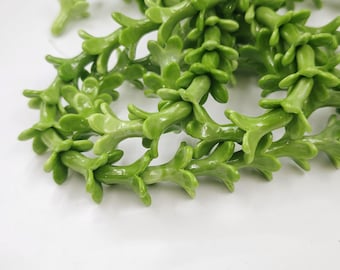 19×20 mm Abalorios Puakenikeni Verdes Abigarrados, Abalorios Puakenikeni en Polvo de Coral, Abalorios Puakenikeni Verdes, Fabricación de Lei, 20 piezas o más, YB1281