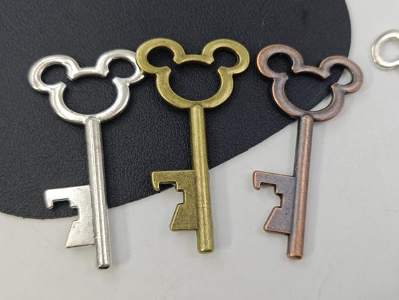 15 pcs Mickey Mouse Key Bottle Openers , Antique Silver/ Bronze/ Copper Disney Mickey Bottle Openers , Disneyland Pixie Dust Gift , YB1120