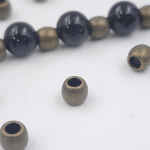 5 x 5.5 mm Antique Bronze Oval Tube Beads , 40 PCS Antique Bronze Barrel Beads, Tibetan Bronze Tribal Drum Beads , Bali Style Beads , YB1231
