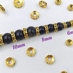 6/ 8/ 10mm Antique Gold Rondelle Spacers Beads , 40 pcs Metal Rondelle Spacer Beads , Vintage Gold Spacers , Diy Jewelry Supplies , YB1215