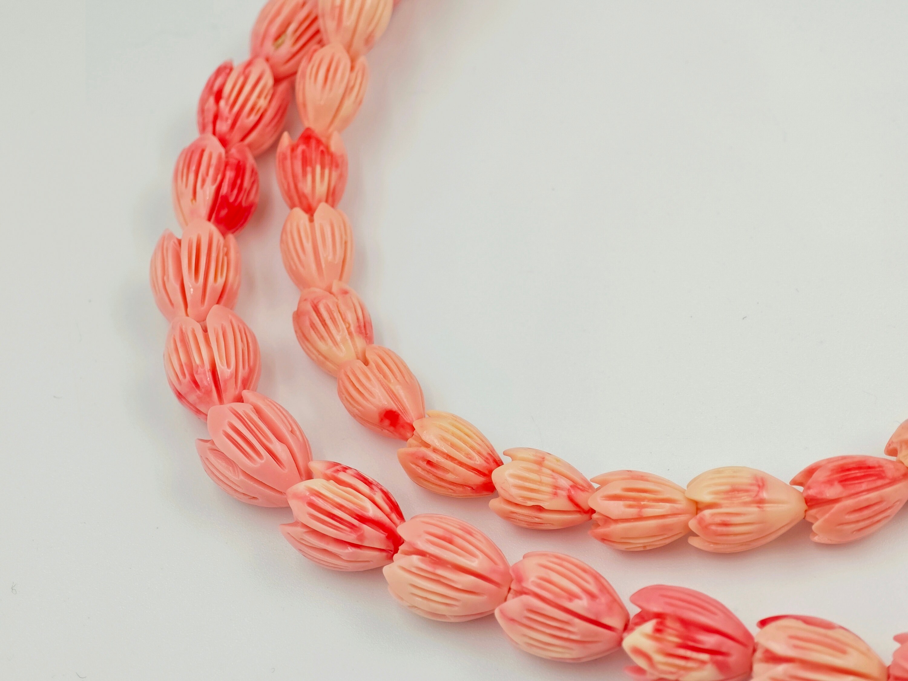 Pink Spike Coral Beads, Irregular Shape Dyed Coral Beads, 1