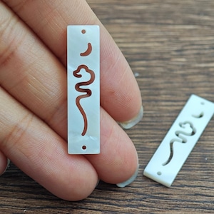 7×30 mm Mother Of Pearl Cloud Beads ,White MOP Cloud , Lucky Cloud,  Carved MOP Rectangle Pendant, Good Fortune,The Oriental Style , YB160