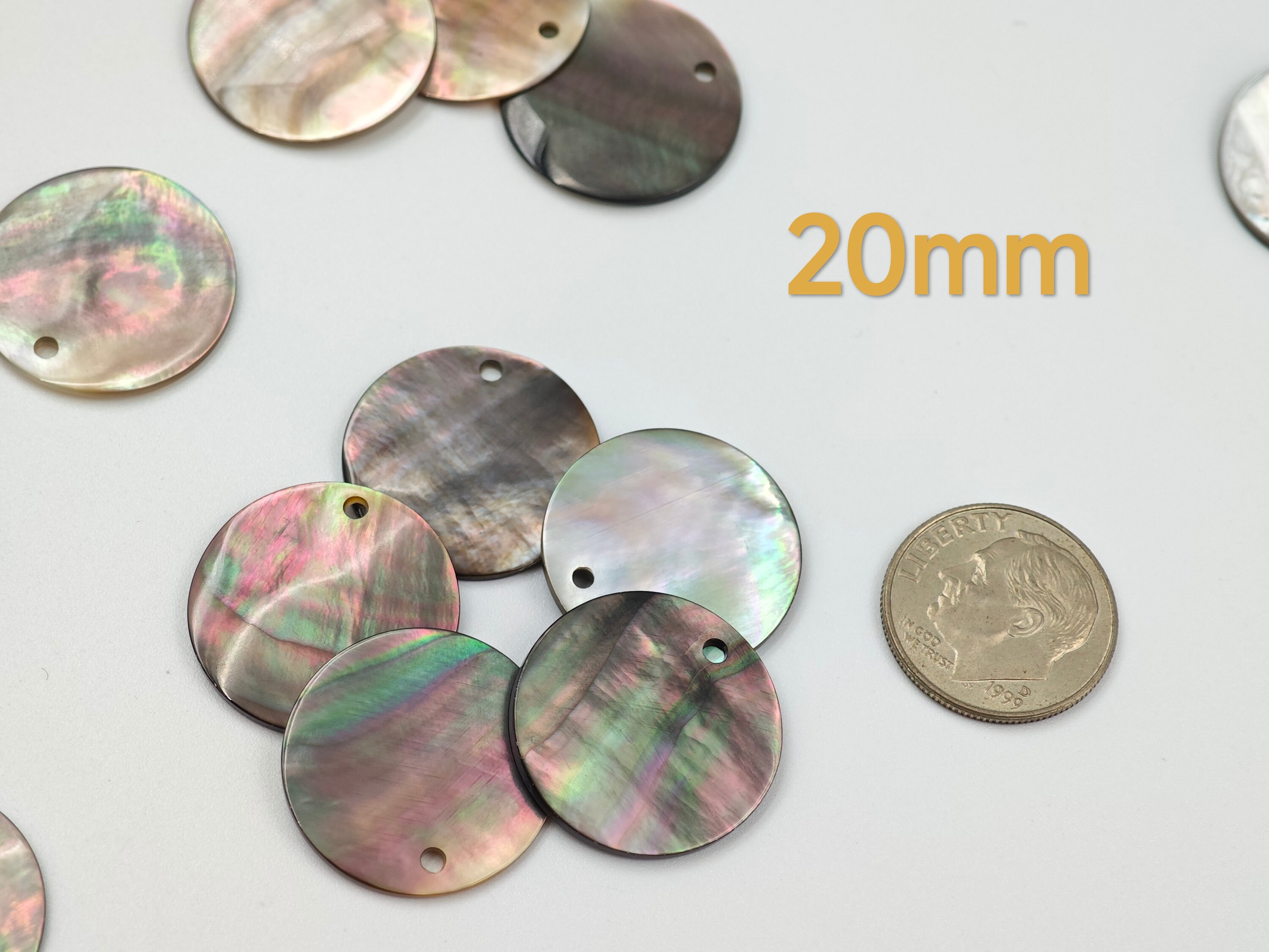 Shell Disc Tops Natural Shell Disc, Mother of Pearl Disc Charms,black Mop Coin Pendants ...