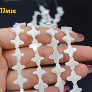 Süßwasser-Muschel 4 Punkte Stern Perlen, Naturweiß MOP Nord Stern Perlen , Perle Stern Perlen , Perle vierzackigen Perlen, für 1 Strang, YB1068