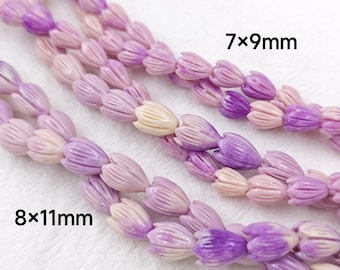 Variegated Purple Pikake Beads, Composite Resin Coral Purple Jasmine Beads, Hawaiian Coral Powder Pikake Jasmine Beads, 30 pcs or more,YB732