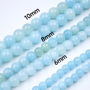 Sky Blue Malay Jade Beads , Semi Precious Smooth Round  Light Blue Round Jade Beads , 16&#39;&#39; per strand , for 1 strd , Gemstone Beads , YB542