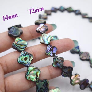 Natural Abalone Shell Four Leaf Clover Beads ,Abalone Shell Clover Beads ,Irridescent shell beads 4-leaf Clover Beads, 5 pcs or 20 pcs ,YB98
