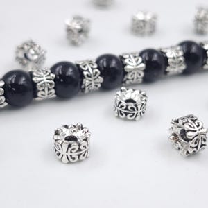 4.6x7 mm Antique Silver Rondelle Spacers Beads, 30 pcs Metal Rondelle Spacer Beads , Tibetan  Silver Spacers , Diy Jewelry Supplies , YB1227
