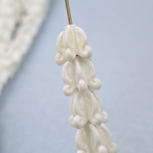 11×11.5 mm Hawaiian Crown Flower Beads , Coral Powder Crown Flower Beads , White Crown Flower Beads , Lei Making , 20 pcs or more ,  YB1266