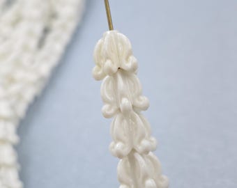 11×11.5 mm Hawaiian Crown Flower Beads , Coral Powder Crown Flower Beads , White Crown Flower Beads , Lei Making , 20 pcs or more ,  YB1266
