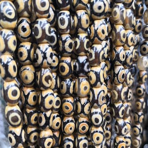1 Full Strand 8x12mm 10x14mm 12x16 mm Rice oval Agate Beads , DZI Agate Barrel Beads ,Agate Barrel Beads ,Wholesale DZI Barrel Beads ,YB-112