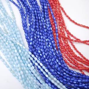 Mother Of Pearl Oval Beads , MOP Oval Beads , Shell Oval Beads , Shell Rice Beads , Oval Rice Beads , 14&quot; Full Strand , 1 strand or more