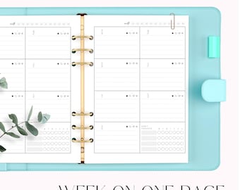 2025 Weekly Planner Insert | Undated | Week on One Page | Weekly Habit Tracker | Daily Weather Tracker | A5 Size | Instant Download