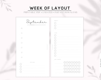 WEEKLY PLANNER | Undated | Week on Two Pages| Printable Planner | Weekly Habit Tracker | Instant Download | PDF |