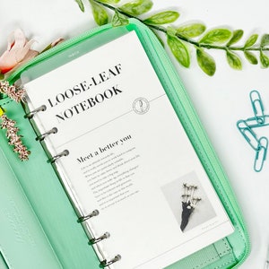 Inbox A5 Planner Dashboard Minimal Planner Frosted Insert for Six Ring Agenda Available in 2 Sizes.