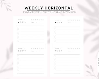 Personal WEEKLY PLANNER | Undated | Two days on One Page| Printable Planner | Daily Weather Tracker | Instant Download | PDF