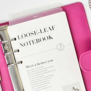 A5 Frosted Planner Dashboard: Minimal Inbox Tab Divider for 6-Ring Agenda