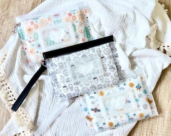Diaper Wipe Pouch | Travel Baby Wipe Holder Essentials, 2 Pack Baby Shower Gift