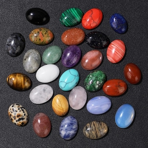 5 Stück 6 mm 10 mm 14 mm 18 mm 25 mm Naturstein Oval Cabochon Cabochon, polierte Cabochons für Schmuck Edelstein Charme, ovale Cabochon Partien Bild 6