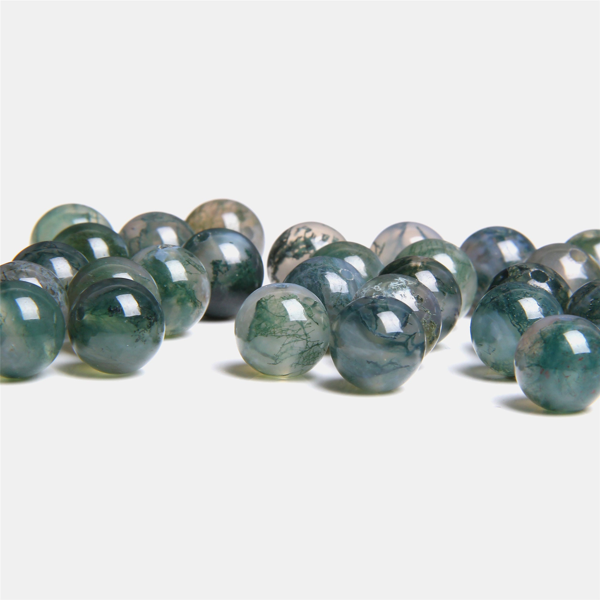 Natural green Moss Agate beads real agate beads green gemstone | Etsy