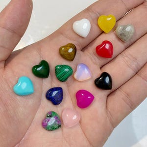 4 6 8 10 12MM Natural Heart Cabochon Flatback Stone Crystal Loose Cabochons Jewelry For Making-Ring sizes Diy Accessories Charm Needlewor