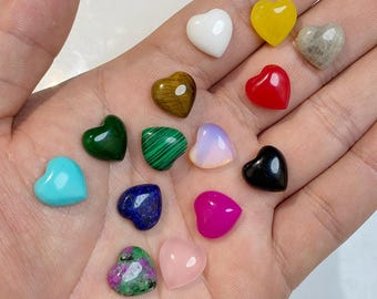 4 6 8 10 12 MM Natürliche Herz Cabochon Flatback Stein Kristall Lose Cabochons Schmuck Für machen-Ring größe DIY Zubehör Charme Nadeln