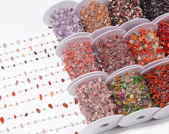Naturstein Perlen Edelstahl Bunte Ketten DIY Schmuckherstellung Halskette Erkenntnisse Armbänder Zubehör Fußkettchen Choker Lieferungen