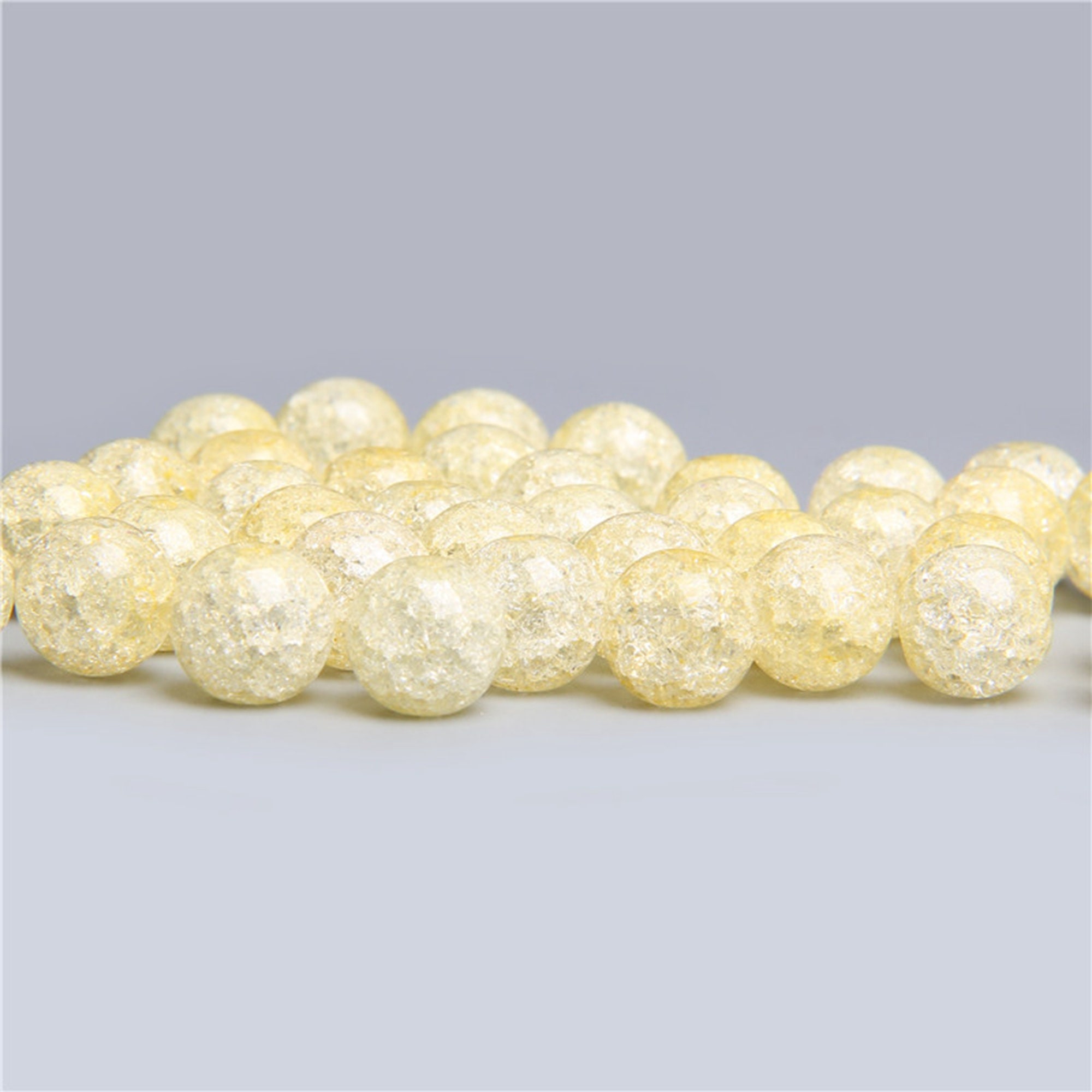 Yellow Cracked Crystal Quartz Beads Diy Glass Beads Crackled Etsy UK