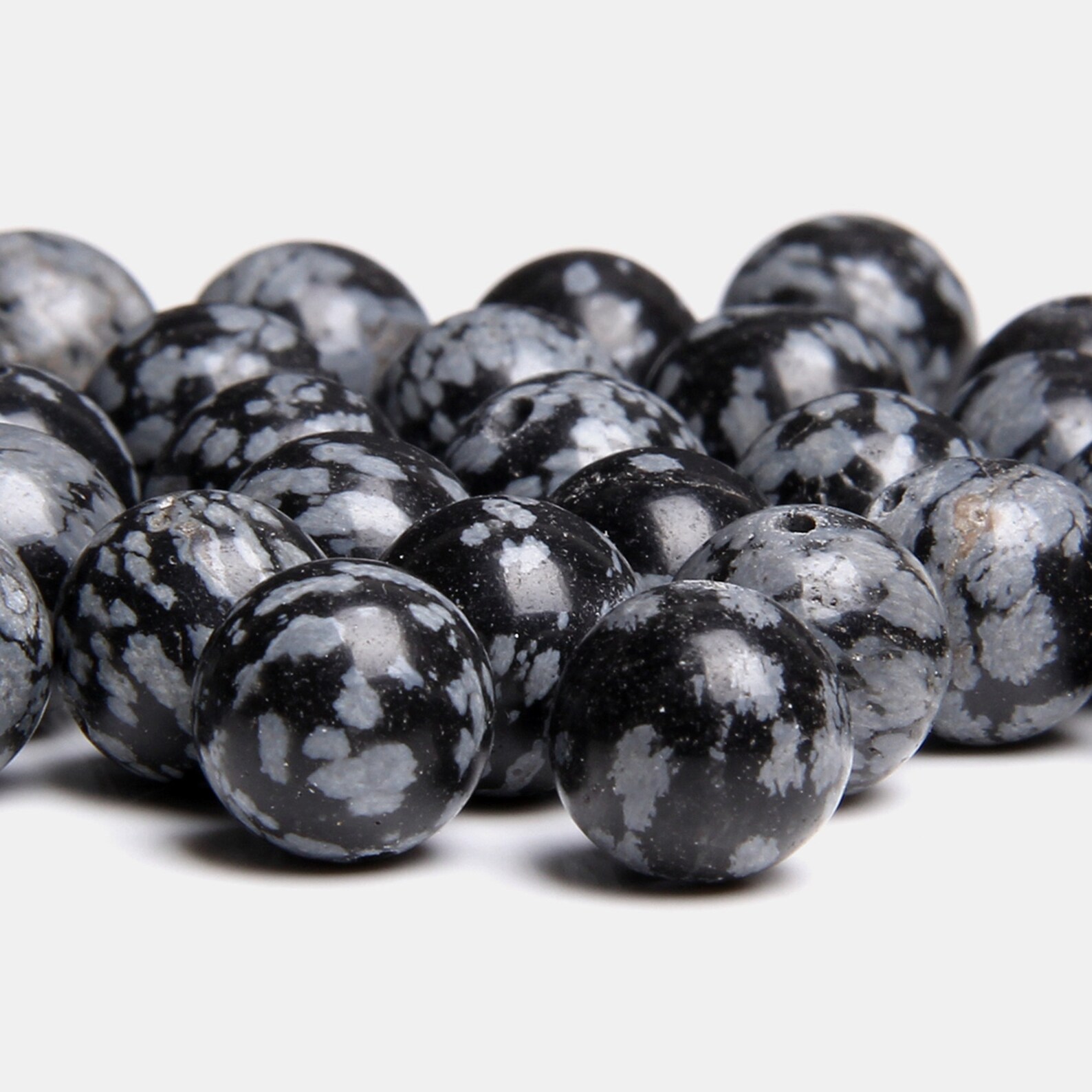 Snowflake jasper snow jasper Natural Black Stone White Snow Etsy