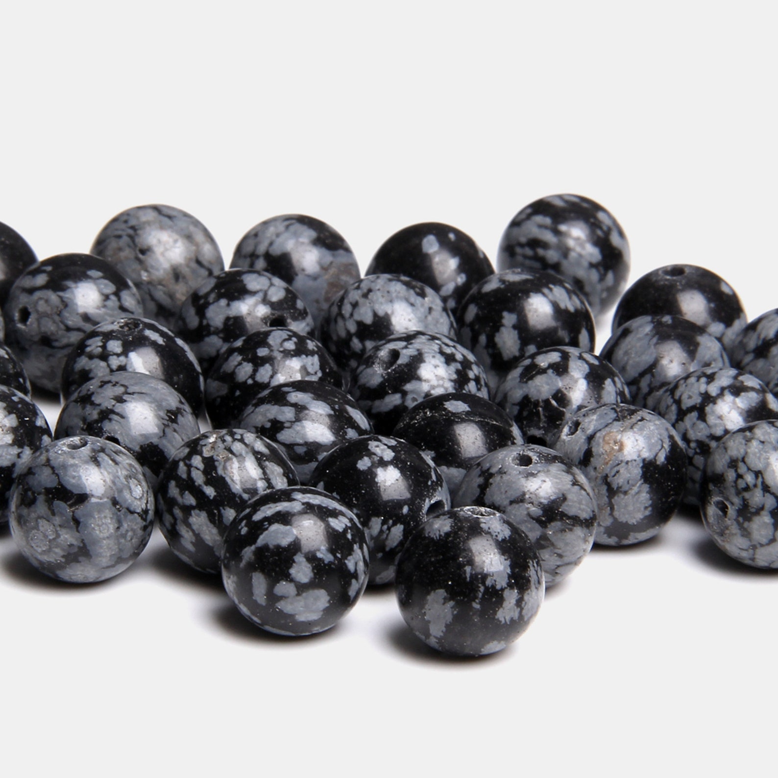 Snowflake jasper snow jasper Natural Black Stone White Snow Etsy