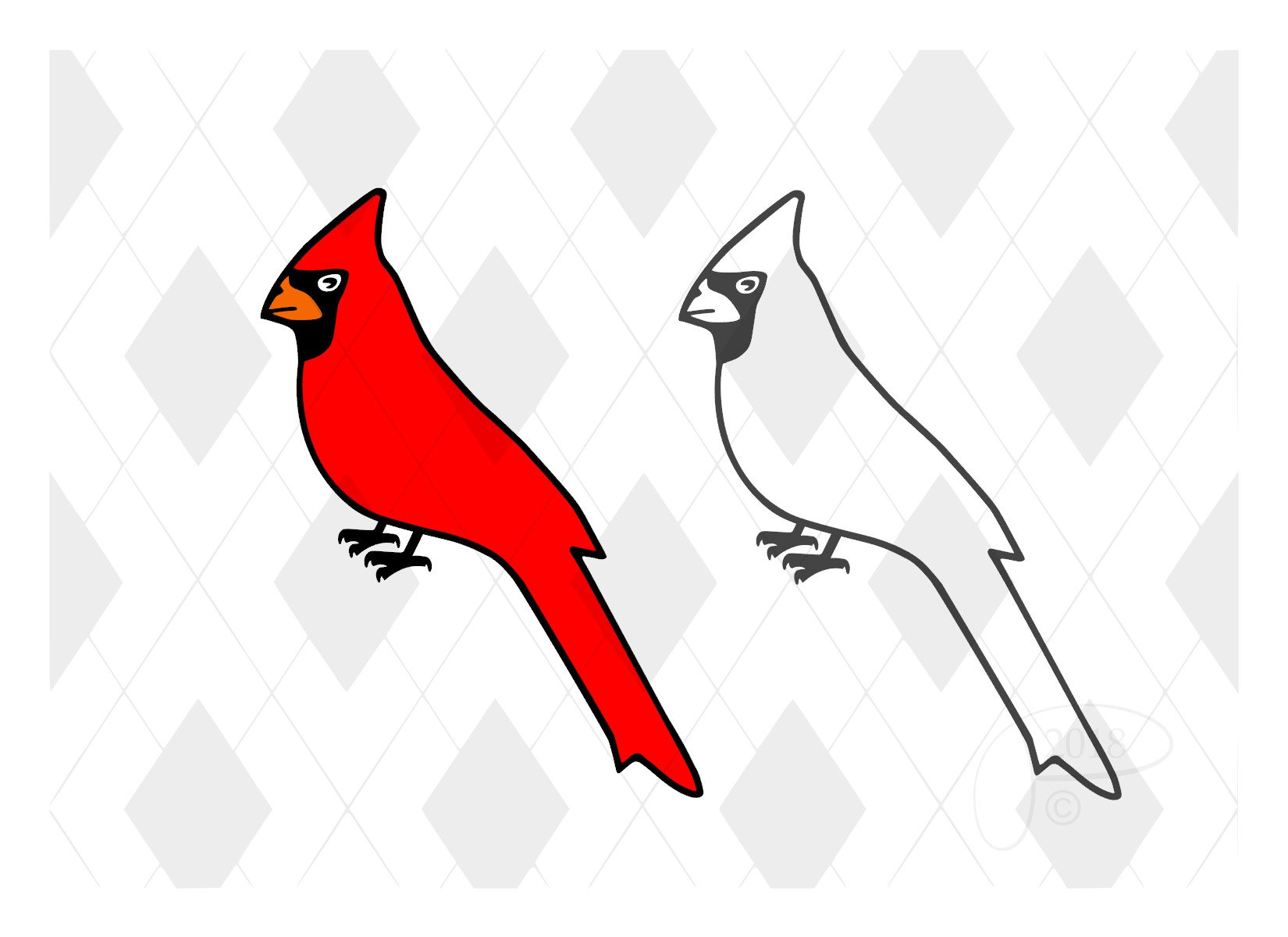 Download Cardinal Bird Cut File SVG Studio 3 PDF JPG Original ...