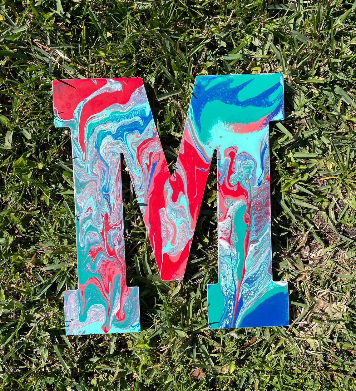 HandPainted Acrylic Pour Letters Custom Made Gift Idea Etsy