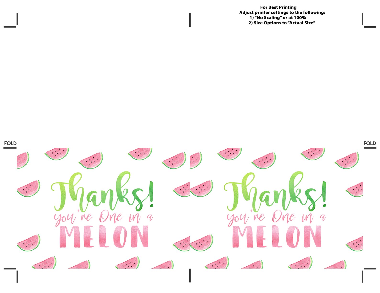 Thanks a Melon Thank You CARDINSTANT Downloadmelon - Etsy