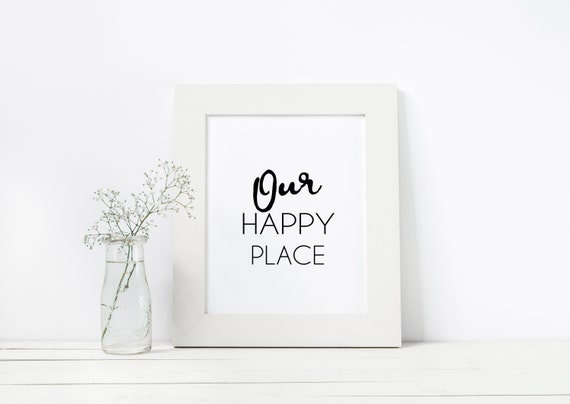 Our Happy Place Home Decor---INSTANT DOWNLOAD---Farmhouse--Country--Entryway--Bookcase Decor--Bedroom Decor--Mantle--Spring--Summer--Rustic Il_570xn