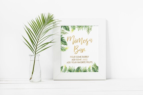 Mimosa Bar Sign--Tropical Printable--INSTANT DOWNLOAD--8x10--Party Decor--Bridal Shower--Baby Shower--Wedding--Tropical Birthday--Beachy Il_570xn