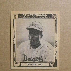 1948 Swell Sports Thrills #3 Jackie Robinson [] Brooklyn Dodgers (RC) RP