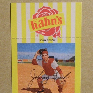1968 saucisses de baseball de Kahn #8 Johnny Bench [] Reds de Cincinnati (RC) RP