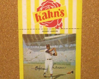 1967 Kahn's Wieners Baseball ** Hank Aaron (Atlanta Braves) RP