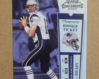 2000 Playoff Contenders Rookie Ticket #144 Tom Brady [] New England Patriots (RC) RP
