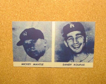 1964 Meadow Gold Dairy (1/2 Panel)  ** Mickey Mantle/Sandy Koufax {} New York Yankees/Los Angeles Dodgers) RP