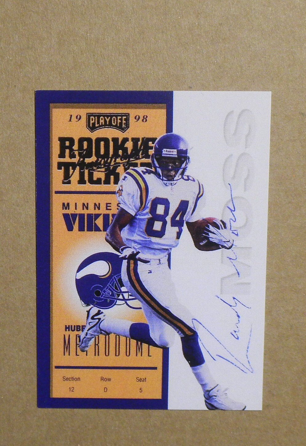 1998 Playoff Contenders Randy Moss Rookie Ticket Auto
