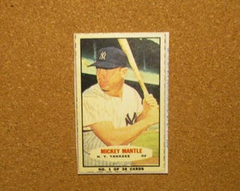 1965 Bazooka Baseball #1 Mickey Mantle [] New York Yankees (RP)