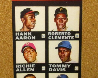 1968 Plaks Baseball CL #2 Hank Aaron/Willie Mays/Pete Rose/Roberto Clemente/Allen/Davis/Drysdale/Cepeda/Santo/Staub/McCarver/Wynn (RP)