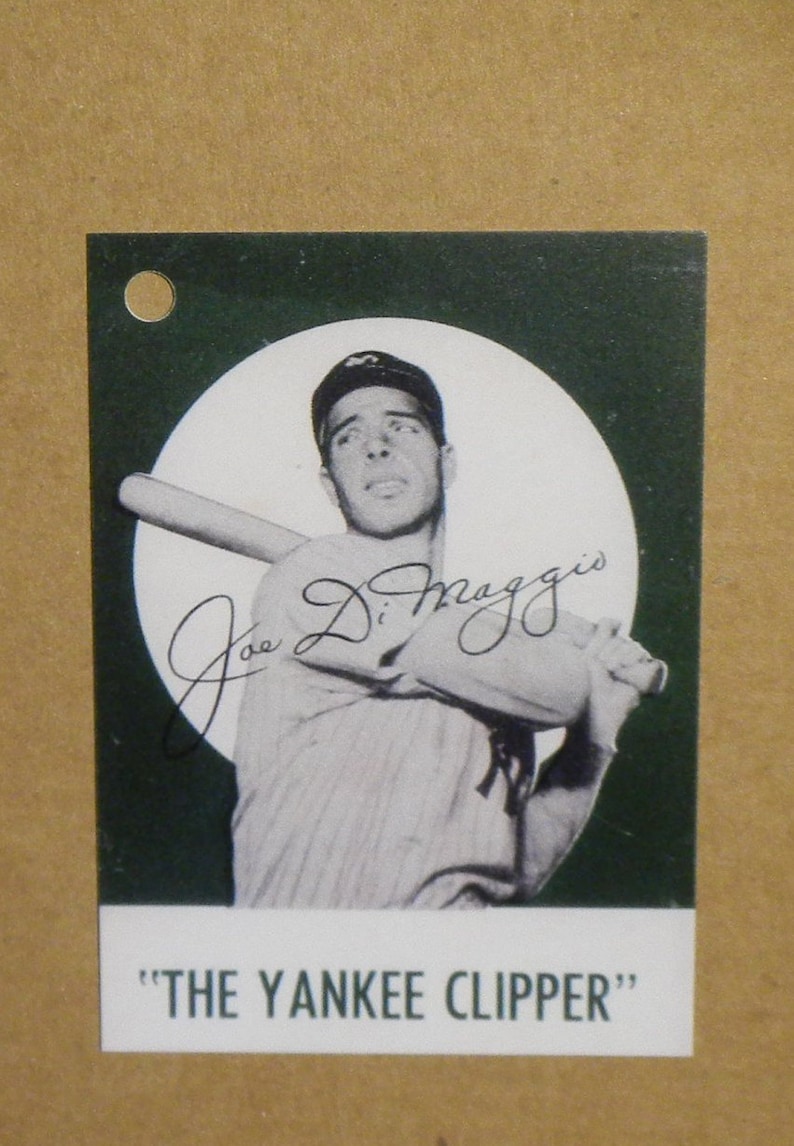 Joe DiMaggio {} New York Yankees Hang Tag 1951 DiMaggio Shoes RP