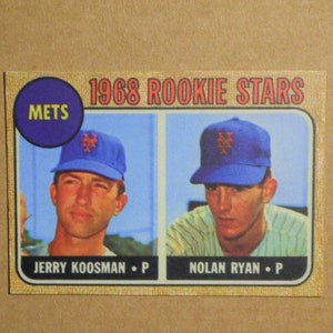 Baseball Art Card Print of 1968 Nolan Ryan & Johnny Bench Rookie Card. 5 x 7 Baseball Art Card Print of 1968 Nolan Ryan & Johnny Bench Rookie Card. 5 x 7